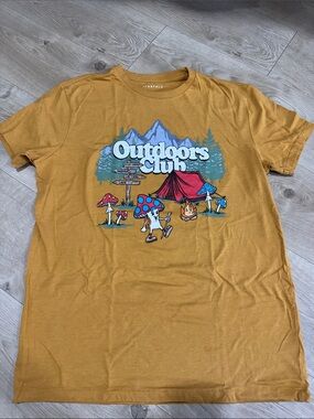 Outdoors club Mustard Yellow Short Sleeve Tee